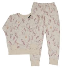 Nové - Světlerůžové sametové pyžamo s jednorožci dunnes