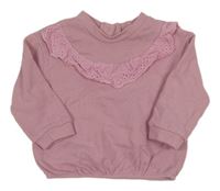 Světlerůžové úpletové triko s madeirou Tu