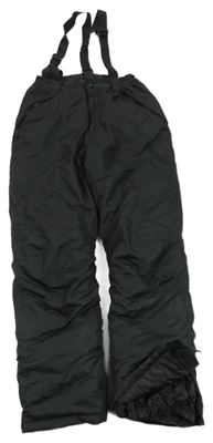 Černé šusťákové oteplovačky s kšandami