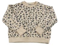 Pudrově-šedá leopardí mikina Zara