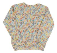 Bílo-barevná květovaná mikina Nutmeg