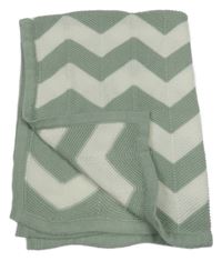 Bílo-zelená vzorovaná pletená deka Matalan