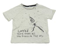 Nové - světlešedé pruhované tričko s nápisem George