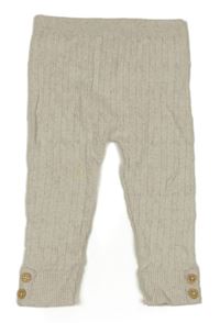 Smetanové žebrované úpletové legíny Primark