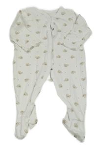 Bílý žebrovaný overal s medvědy C&A