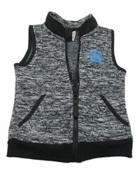 Černo-šedá melírovaná pletená thermo vesta Pep&Co