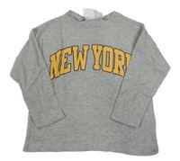 Šedé žebrované triko s nápisem Zara