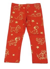 Červené legíny se zlatými dalmatiny Disney