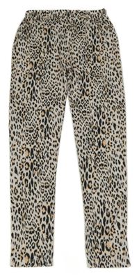 Béžovo-černé leopardí legíny River Island