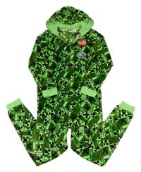 Zeleno-černá plyšová kombinéza s Minecraft a kapucí Primark