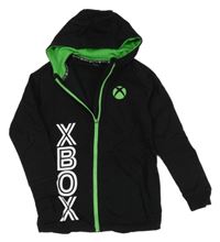 Černo-zelená propínací mikina s kapucí - X-BOX