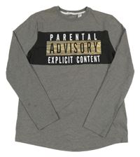 Šedo-černé triko s nápisem H&M