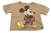 Hnědé tričko s Mickeym