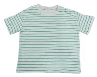 Bílo-zelené pruhované tričko H&M