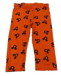 Oranžové crop legíny s Mickeym 