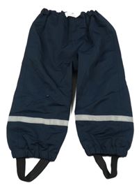 Tmavomodré šusťákové voděodolné kalhoty H&M