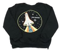 Černá mikina s raketou Primark