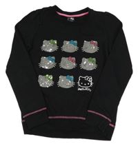Černá mikina s Hello Kitty z flitrů George