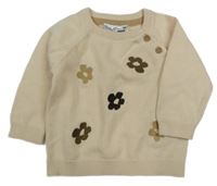 Béžový svetr s květy Ergee