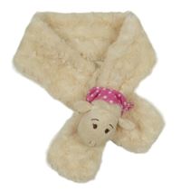 Smetanová kožešinová šála s ovečkou 