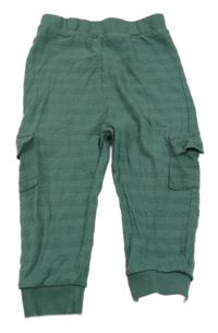 Zelené pruhované cargo tepláky Primark