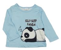 Světlemodré pyžamové triko s pandou 