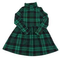 Černo-zelené kostkované šaty s rolákem Shein