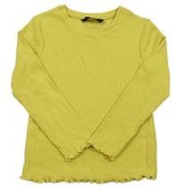 Žlutozelené žebrované triko George