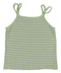 Lila-mintový pruhovaný žebrovaný crop top Zara
