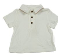 Bílo-béžové polo tričko