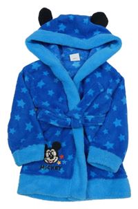Modrý plyšový župan s hvězdami a Mickeym a kapucí Disney