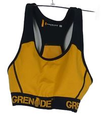 Dámský oranžovo-černý sportovní crop top s logy Grenade 