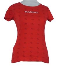 Dámské červené tričko s myškami  Mango 