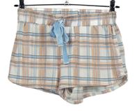 Dámské růžovo-světlemodro-bílé kostkované úpletové kraťasy Boux 