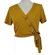 Dámská hořčicová crop halenka s mašlí Pull&Bear 