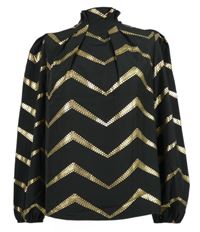 Dámská černo-zlatá vzorovaná halenka Shein 