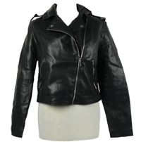 Dámský černý koženkový crop křivák Primark 