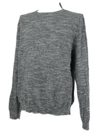 Nové - Pánský šedo-černý melírovaný svetr Primark 