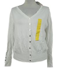 Nové - Dámský bílý propínací svetr Primark 