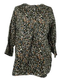 Dámská khaki-bílo-oranžová vzorovaná halenka My Own 