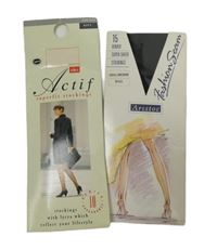 Nové - 2x Dámské černé + tmavomodré punčochy 