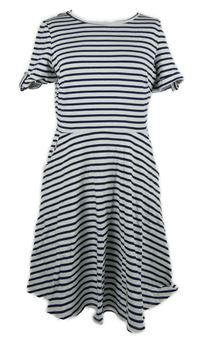 Dámské bílo-tmavomodré pruhované šaty Dorothy Perkins 