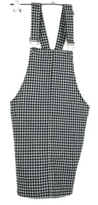 Dámské černo-bílé kostičkované laclové plátěné šaty 