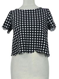Dámské černo-bílé kostkované crop tričko Select 