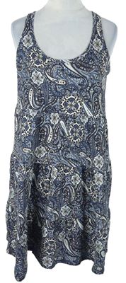 Dámské modro-hnědé vzorované šaty H&M