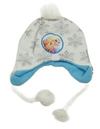 Bílá čepice s vločkami a Frozen Disney