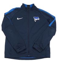 Tmavomodro-modrá sportovní propínací mikina s potiskem Nike