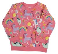 Růžová mikina s obrázky F&F