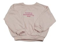 Světlerůžová oversize mikina s nápisem Matalan