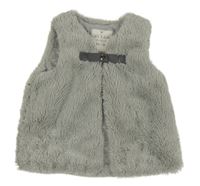 Šedá kožešinová zateplená vesta 